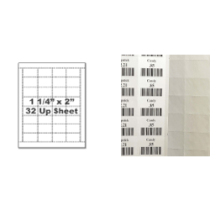 Label size 1¼” x 2”, 32 up