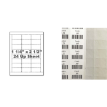 Label size 1¼” x 2½”, 24 up