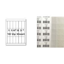label size 1¼” x 3”, 18 up