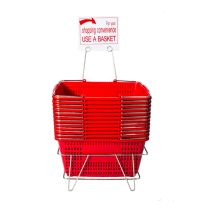 SET OF 12 LARGE SHOPPING BASKETS- INCLUDING STAND